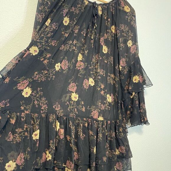 Free People Sunsetter Sheer Floral Dress Size Medium - Picture 5 of 9